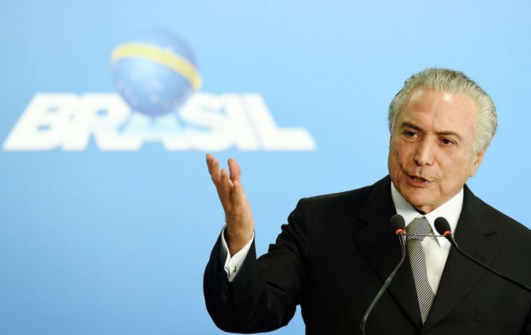 The extra revenue collected by the government would help the administration of President Michel Temer meet this year’s fiscal target