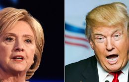 Democrat candidate Hillary Clinton still ahead but Trump closes in 