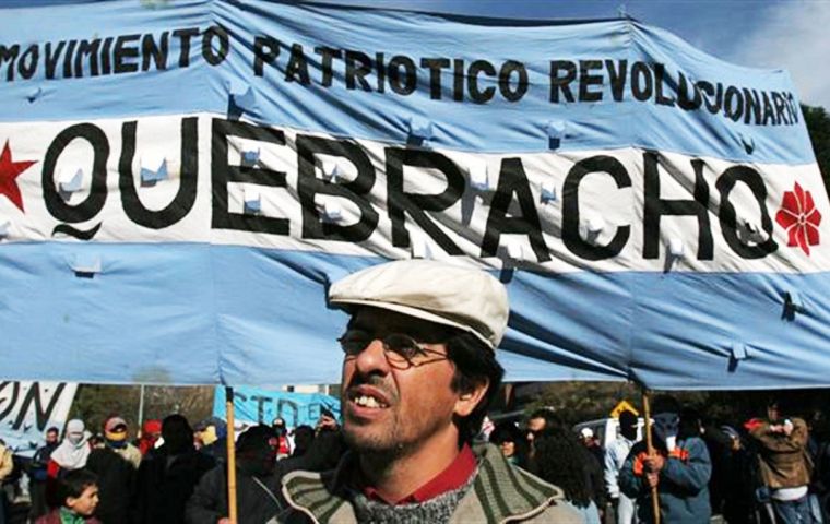 Quebracho leader Fernando Esteche launches intimidation against potential incarcerators of CFK (Pic La Nacion)