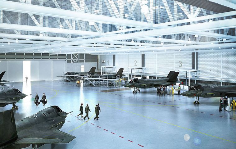 Over the lifetime of the program, hundreds of European-based F-35 aircraft will be serviced and maintained in North Wales. 