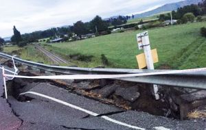 Power lines and telecommunications are down, sizeable cracks in roads and damage to infrastructure can be seen after the original quake just after midnight