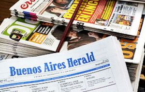 Judge imposes embargo on Buenos Aires Herald publishers. The English-language newspaper saw its last print edition out in October.   