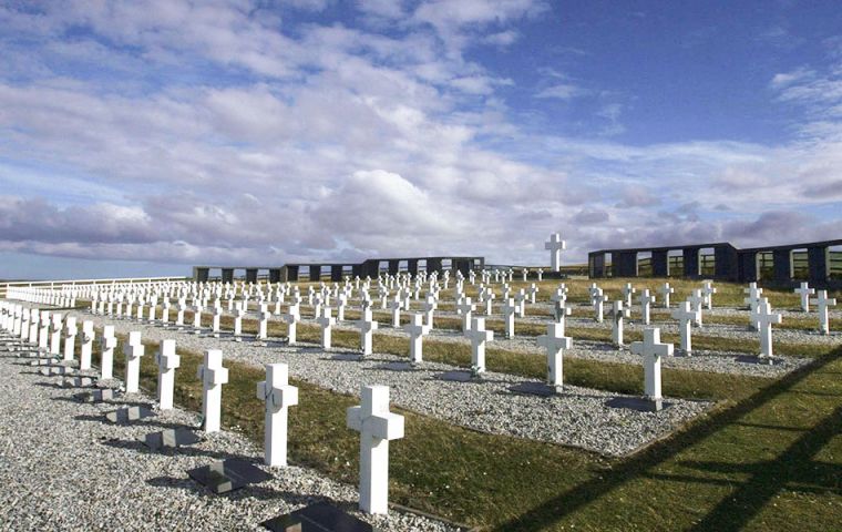 Of the 237 graves at the Argentine Memorial, 123 remain as “Argentine soldier only known unto God”.