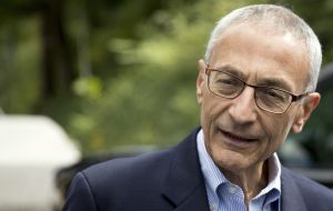 The US intelligence community believes that Podesta's emails were stolen by hackers aligned with the Russian government. 