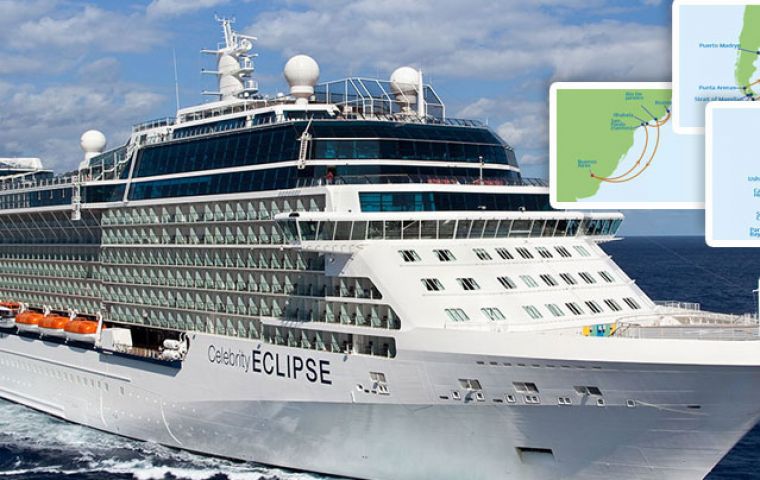 The 317 meters long vessel will be the largest cruise to make a full season calling in Buenos Aires, Puerto Madryn and Ushuaia, with a passenger turnover of 42.000