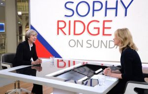 Journalist Sophy Ridge told May: “Everything you are saying seems to suggest we are leaving the single market. Why don't you just admit it?” 