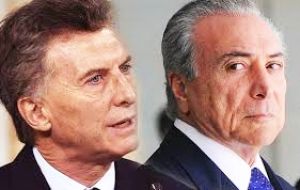 The intention of Temer and Macri is to achieve a free trade zone for all Mercosur goods, and “the sooner barriers are eliminated, it's the best possible scenario”