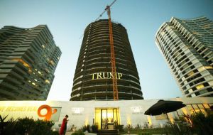 The Trumps do not own the Punta del Este project, but license their name to developers there. The 26-story tower is scheduled for completion in late 2018.