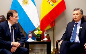 Spanish PM Mariano Rajoy is expected to five full support to Macri and his decision to return his country toward liberal orthodoxy after the Kirchner years.