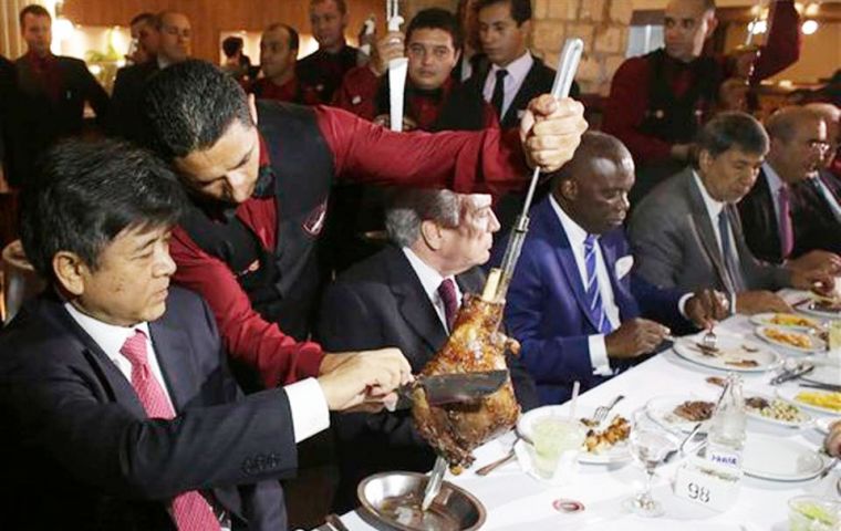Ambassadors from EU, US and China were invited to share a barbeque. Temer said his government remained confident about the quality of Brazilian meat.