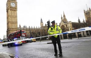 After the crash, the driver left the vehicle and approached Parliament, where he stabbed an armed police officer to death and was fatally shot by the police.