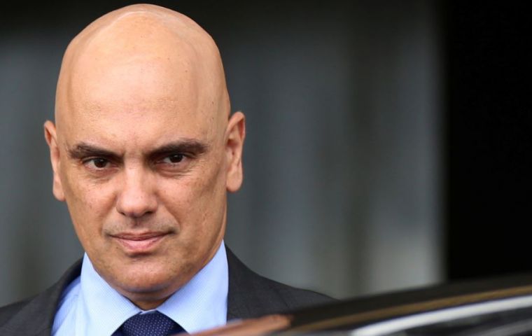 Moraes headed the Ministry of Justice when he was appointed to the Supreme Court by President Michel Temer. 