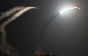 The U.S. fired 59 Tomahawk missiles at Syria's al-Shayrat air base last week in response to a chemical weapons attack in Syria days earlier.