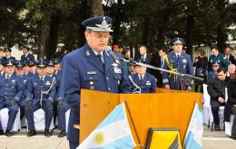 Brigadier General Amrein was the main speaker at the day commemoration at the El Palomar Brigade I seat 