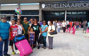 Crowds of family members, friends and Island residents gathered at the Airport to witness the arrival. People were excited but emotional about Wednesday's flight.