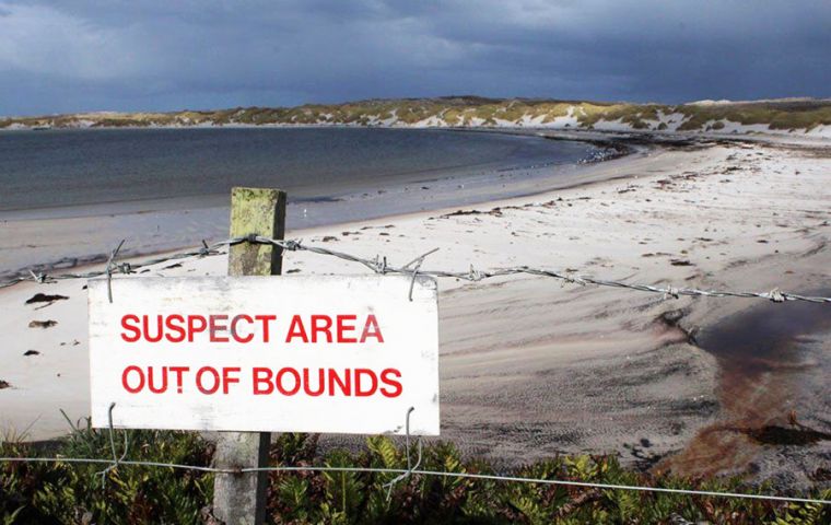 Yorke Bay is particularly difficult, since mines were placed on top of the sand dunes, but, over 35 years, the dunes have changed shape and shifted with the wind. (Pic Peter Gibbs)