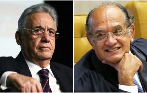 Fernando Henrique Cardoso is in charge of contacts with Gilmar Mendes (R), head of the Electoral Superior Tribunal 