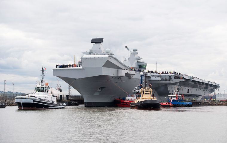  HMS Queen Elizabeth, the first QE Class aircraft carrier, set sail from Rosyth to commence first stage sea trials off the north-east of Scotland.