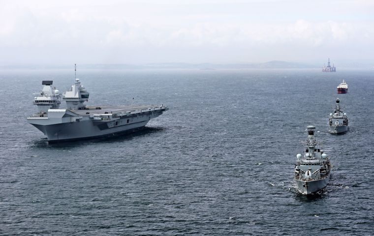 Type 23 frigates Sutherland and Iron Duke have now joined the 65,000-tonne aircraft carrier