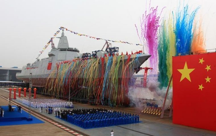 The new Type 055 ship is comparable in size to the latest destroyers fielded in Asian waters by the United States, Japan and South Korea