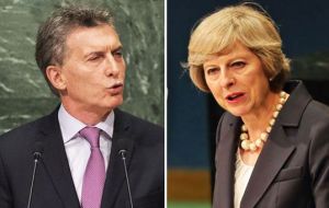 Macri and PM May met last September at a UN event in New York for world leaders hosted by then ex Secretary General Ban Ki-moon     