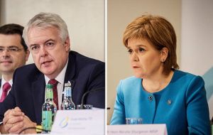 Nicola Sturgeon and Welsh first minister Carwyn Jones branded the repeal bill, published on Thursday, a “naked power grab” 