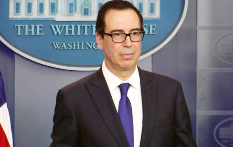 U.S. Treasury Secretary Steven Mnuchin announced the sanctions Monday, calling Maduro a “dictator” who ignores the will of the Venezuelan people.