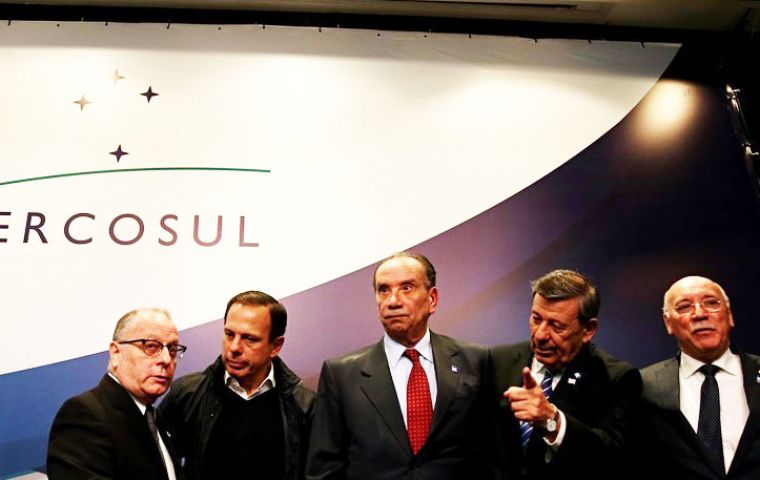 In Sao Paulo, Mercosur ministers said the move was meant to send a message to their neighbor, which is in the throes of a deepening political and economic crisis.