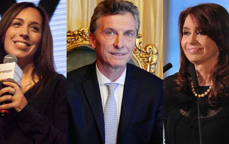 Governor Maria Eugenia Vidal, Mauricio Macri and Cristina Fernandez, a trump card  