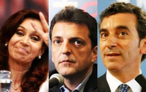 Cristina Fernandez, Sergio Massa and Florencio Randazzo   