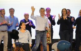 President Macri and his team celebrating the results of Sunday's primaries.