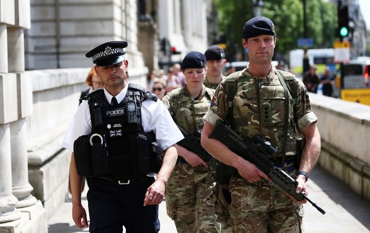 PM May said the military would be providing support to police and would replace officers on guard duty at national infrastructure sites, not accessible to the public. 