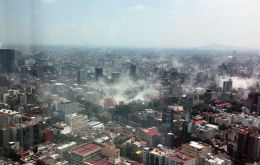 Dozens of buildings tumbled into mounds of rubble or were severely damaged in densely populated parts of Mexico City and nearby states. 