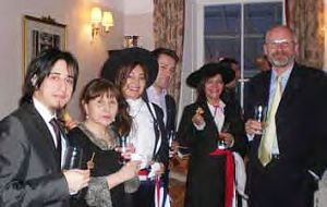 Chilean residents at Government House with His Excellency the Governor Nigel Philips (far right) Pic N Jennings