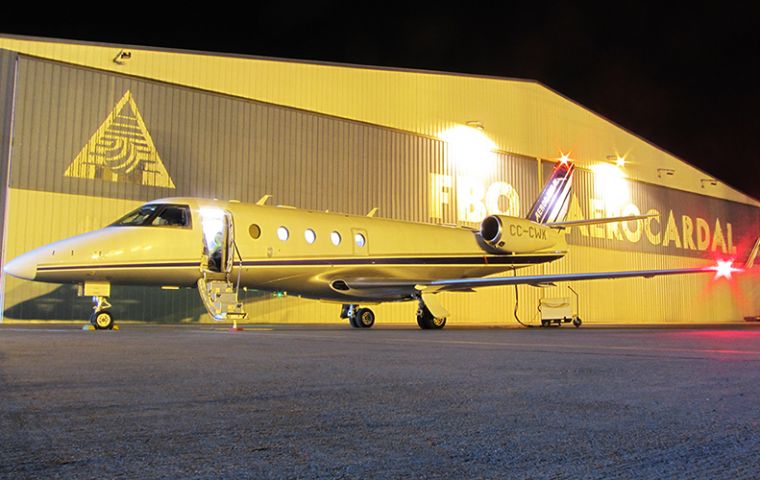 The paper recommends development options be based on attracting the regular South America based air ambulance providers, Aerocardal (Gulfstream G150) 
