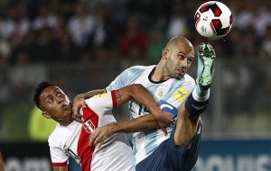 The Argentina/Peru match, a display of talent and tactics, was played in Buenos Aires and ended with a draw  