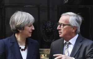 May and Juncker said they had had a “broad, constructive exchange on current European and global challenges”, including preserving the Iran nuclear deal