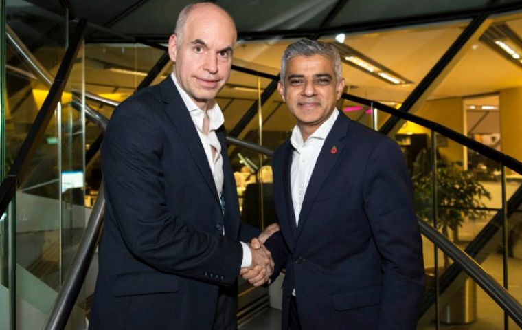 Mayor of London welcomed Mr. Horacio Rodríguez Larreta to London City Hall.
