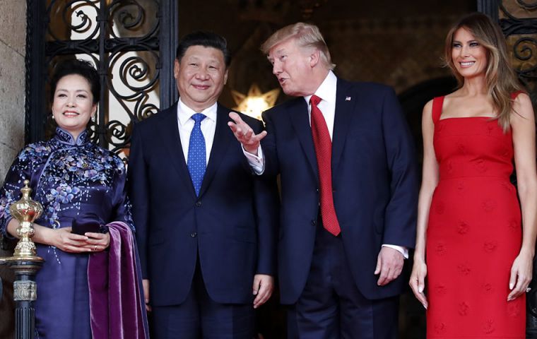 Trump spoke alongside China's president Xi Jinping on Thursday, as the US leader continued his tour through Asia. 