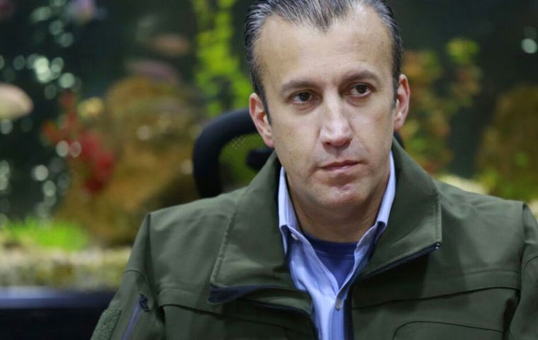 Vice President Tareck El Aissami chaired the meeting, during which he read a statement blaming US sanctions for delays to Venezuela's debt repayments. 