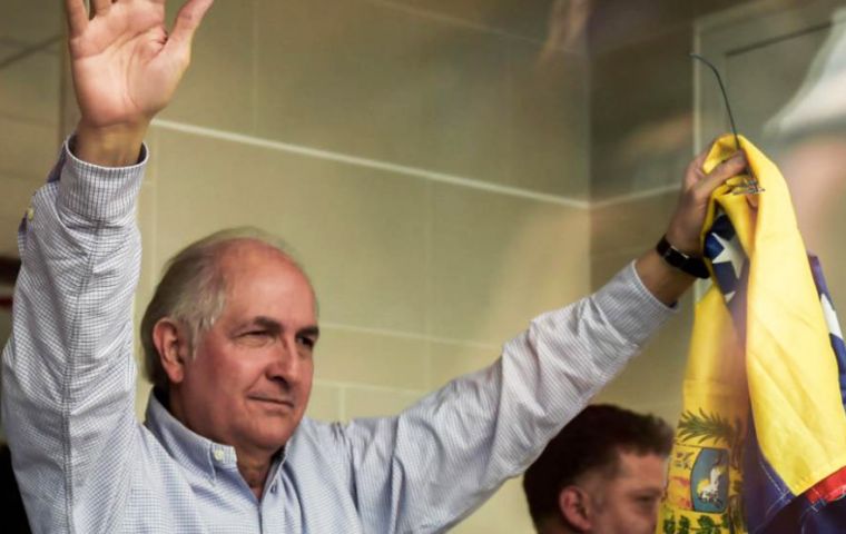 “I am going to dedicate myself to traveling the world, to spread the hope of all Venezuelans to escape this regime, this dictatorship,” Ledezma said. 