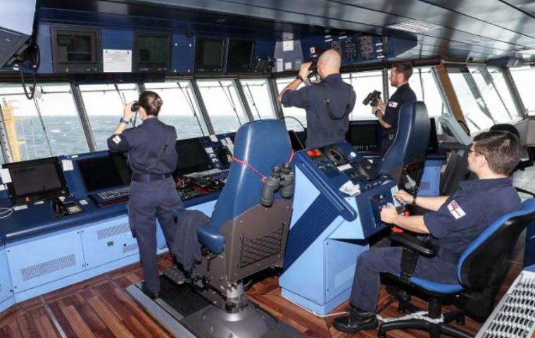 HMS Protector has a mull-beam echo sounder on her hull that can scan the depths for sign of life. 