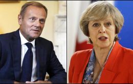 Talks on trade will not be allowed to begin until EU leaders are satisfied that “sufficient progress” has been made, Tusk told Mrs May