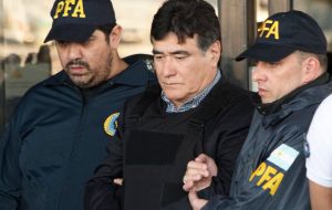 Carlos Zannini, ex legal adviser of the Cristina Fernandez government and vice president candidate in the incumbent ticket, was arrested in Santa Cruz  