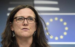EU Trade Commissioner Cecilia Malmstrom said negotiations with Mercosur were “advancing a lot” and “we are very close,” while “there is still work to do.”