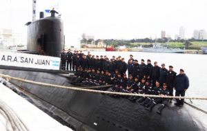 Last picture of the ARA San Juan and her crew at Mar del Plata base.