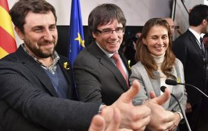 “Either Rajoy changes his recipe or we change the country,” Puigdemont, said in a televised speech, flanked by four former cabinet members that fled with him. 