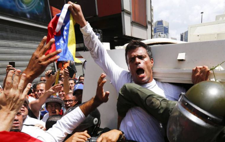 Leopoldo López, former mayor of the Caracas municipality of Chacao, has been imprisoned since 2014. He was accused for participating and promoting mass protests against the regime. Photo: Reuters
