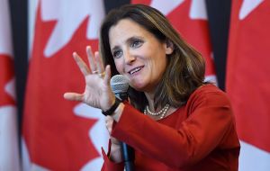“Canadians will not stand by as the Government of Venezuela robs its people of their fundamental democratic and human rights,” said Ms Freeland in a statement.