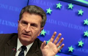 Budget commissioner Günther Oettinger said the UK's departure would leave a hole of about €12-13bn. The UK's exit is set for March 2019.